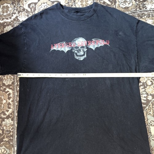 Vintage Y2K Avenged Sevenfold T Shirt Mens Large Black Back Logo Band Tee Rare - Picture 6 of 11