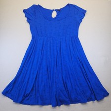 Torrid Dress Womens 3 Plus Blue Bird Print Keyhole Fit Flare Empire Waist Casual