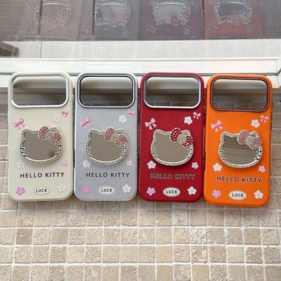 3D Cute Cartoon Cat Mirror Phone Case for iPhone 11 -15/16/17 Pro Max Girls Gift