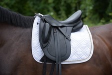Dressursattel 17 Zoll, Monoblatt, Schwarz, NN, Ohne Bügel