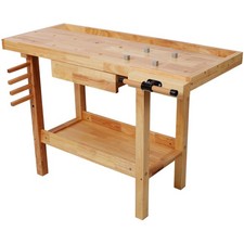48" Wood Workbench, Heavy Duty, 330 Lbs Load Capacity with Storage
