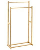 HandtuchstäNder Freistehend Bambusholz Hellbraun Mit 2 Stangen 45X85 Cm Hoboken