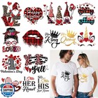 Valentine's Day Iron on Transfer Decals Patches for Shirts, Heflashor 12PCS H