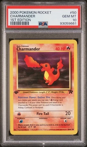 PSA 10 Charmander 1st Edition #50 Pokemon Rocket 2000 WOTC