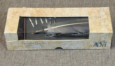 Authentic Models Feather Pen Set Calligraphy Kit 7 Nibs Ink Plume D Oie NEW