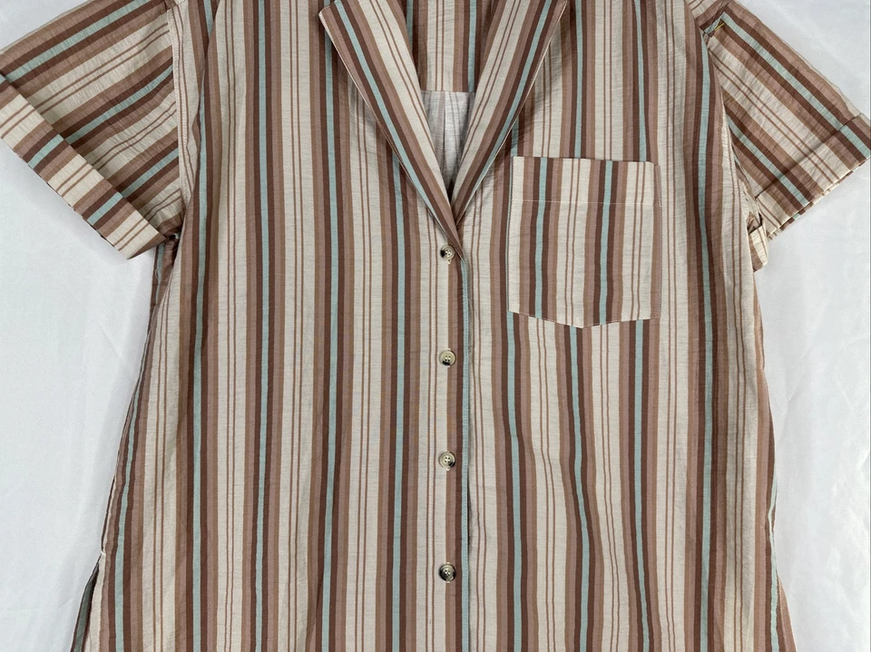 Top We The Free de gran tamaño para mujer talla XS rosa a rayas manga abotonada BOHO Foto 3 de 4