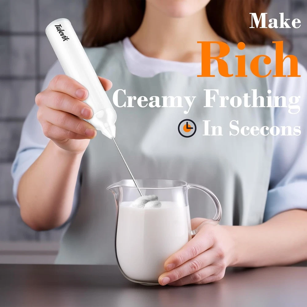 Milk Frother Handheld, Electric Frother Wand with Stand, Coffee Frother with USB Milk Frother Handheld, Electric Frother Wand with Stand, Coffee Frother with USB