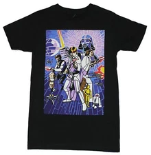 Star Wars Mens T-Shirt - Stained Glass Style New Hope Poster Image