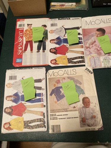 Lot De 8 Patrons De Couture Enfants (Simplicity, Neue M, McCalls, Butterick), Occasion, âge Enfant