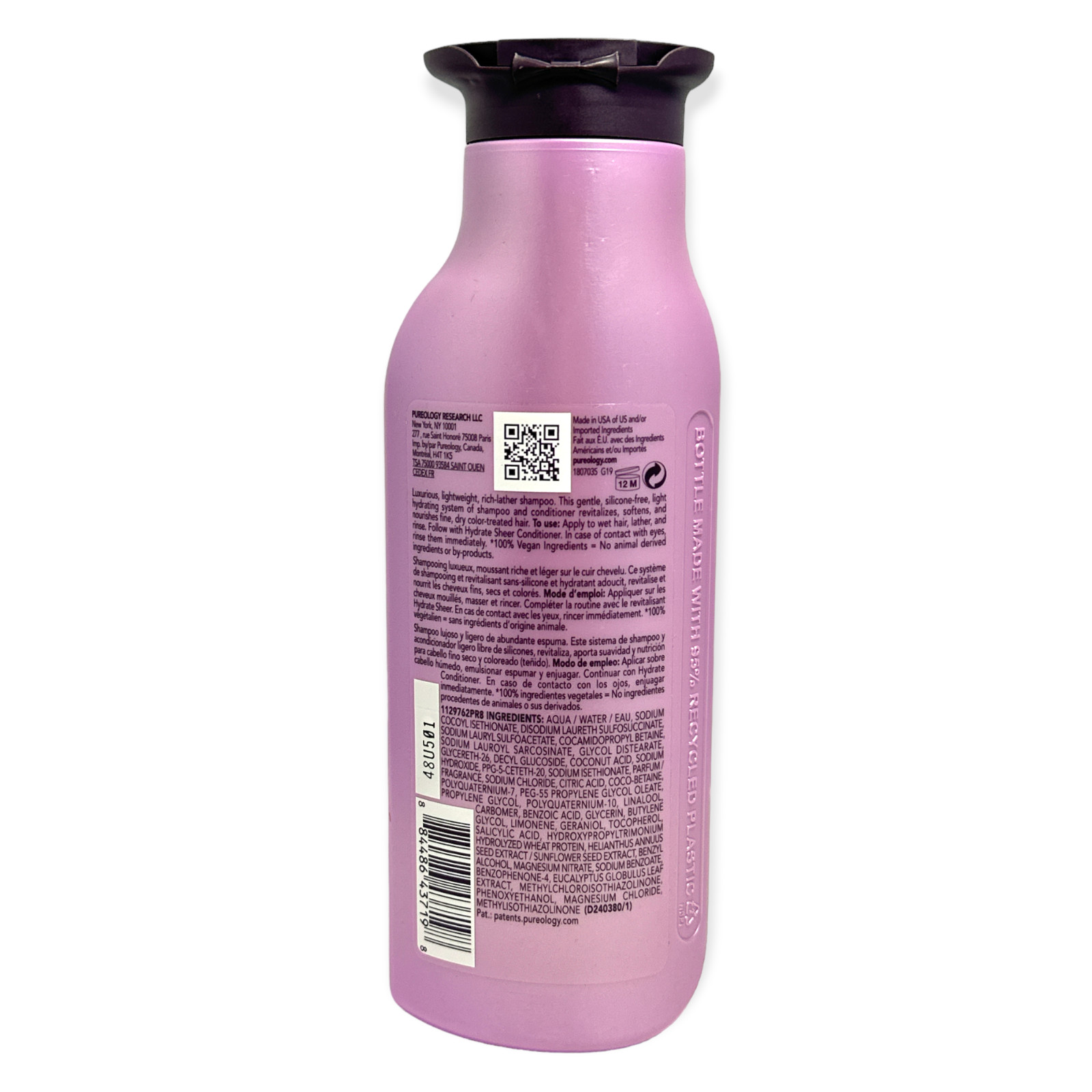 Pureology Hydrate Sheer Shampoo For Fine, Dry, Color-Treated Hair 266ml/9oz NEW