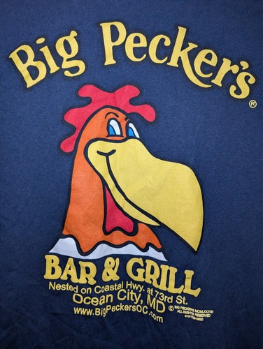Big Peckers camicia uomo XXL grigio Ocean City Maryland bar & grill spiaggia maglietta - Foto 2 di 5