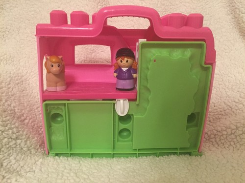 Girls Pink First Mega Blok Horse Stable w/ Blocks, Horse, Pony, Cat, Cow, Pony - Picture 10 of 12