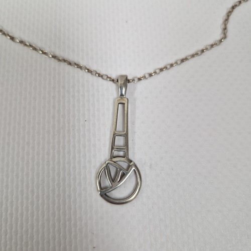 Carrick Rennie Mackintosh Halskette Anhänger Sterling Silber Glasgow Rose CJL 925