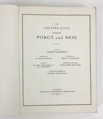 George GERSHWIN: Porgy and Bess FIRST EDITION (OPERA) (VOCAL SCORE