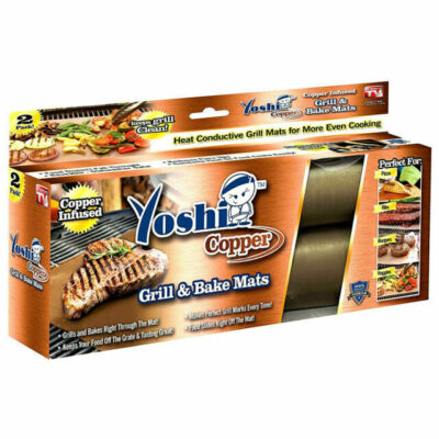 Yoshi YOSHIGC Non-Stick Copper Grill & Bake Mat - 2 Pack BRAND NEW SEALED 