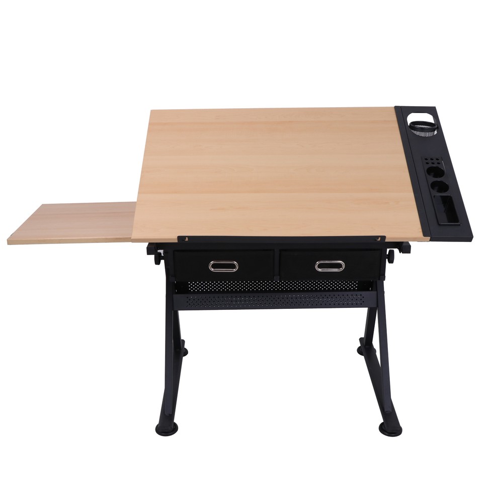 Drafting Desk Drawing Table 9 Levels Adjustable angle with Stool Arts ...