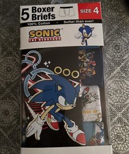 SONIC The Hedgehog Boys Boxer Briefs 5 Pack - Size 4