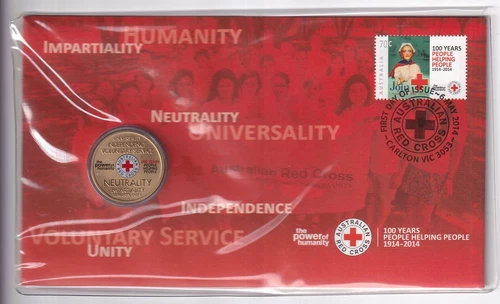 AUSTRALIAN PNC: 2014 $1 RED CROSS CENTENARY COIN #M1695