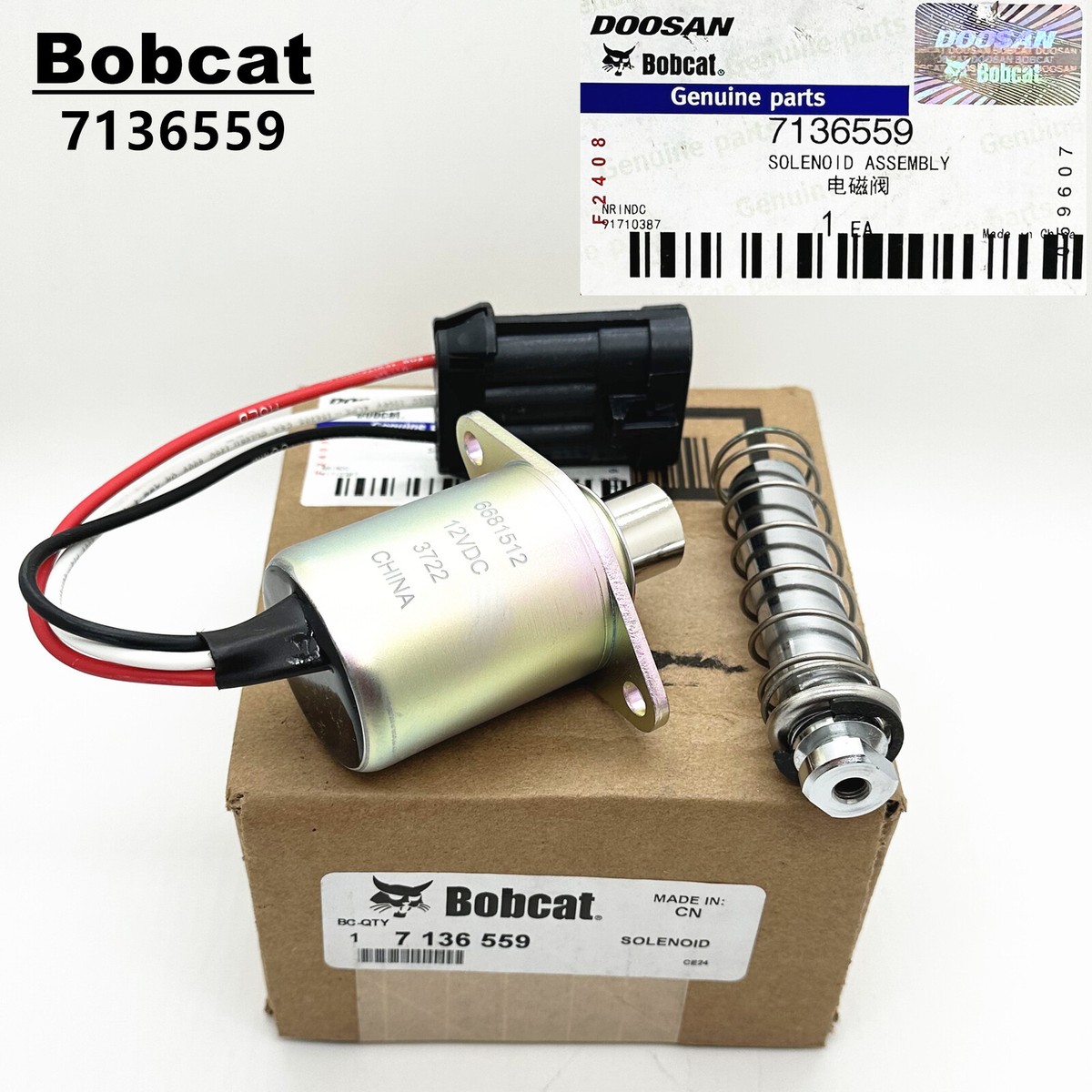 ソウ 1 Pc. Bobcat Flameproof Solenoid Valve 7136559 | eBay