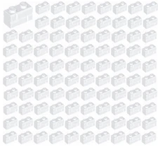 ☀️100x NEW LEGO 1x2 WHITE Modified Masonry Profile Bricks Wall #98283 Parts