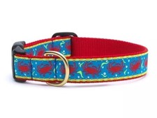 Up Country Dog Collar, Crabby Crab, Adjustable, Made In USA, Small 9-14" 5/8" w