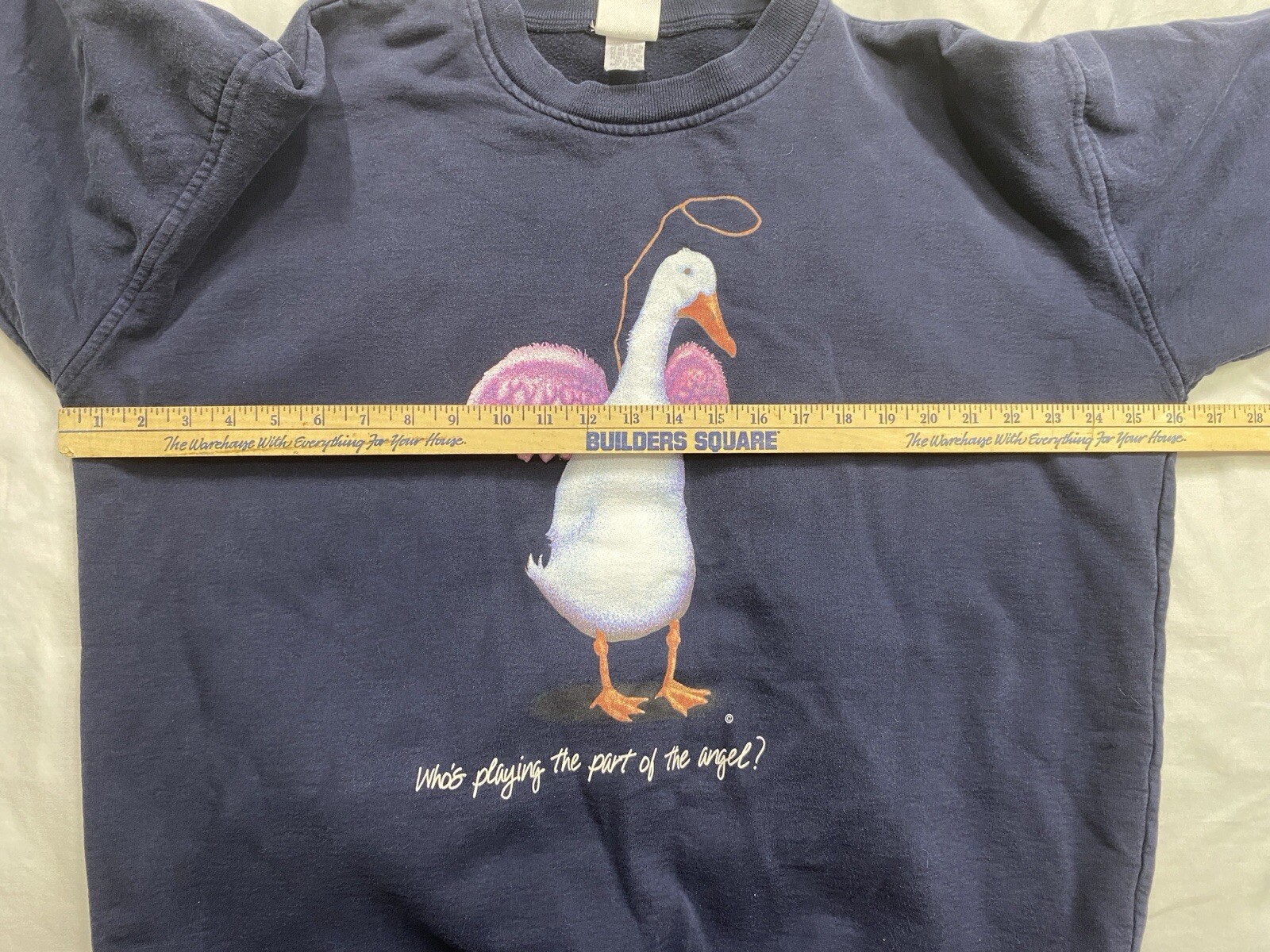 Vintage Pullover Sweatshirt Heavyweight Unisex Large Goose Angel Silly RARE READ image 8