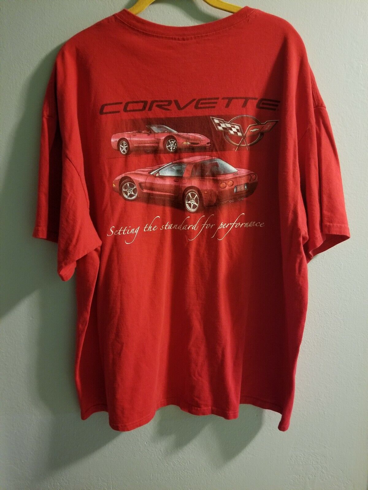 Chevy Chevrolet CORVETTE T-Shirt ~ 2XL Red Tee Vi… - image 2