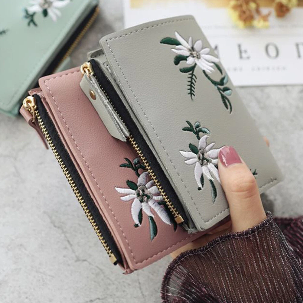 Women Wallets Butterfly Lady Purses Cards Holder Short Flower Coin Purse  Clutch Woman Wallet Girls Fold Mini Money Bags Pockets