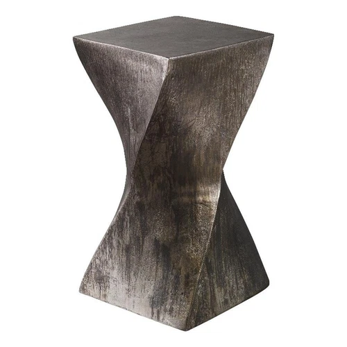 Uttermost Euphrates Contemporary Aluminum Accent Table in Tarnished Silver - Picture 2 of 11