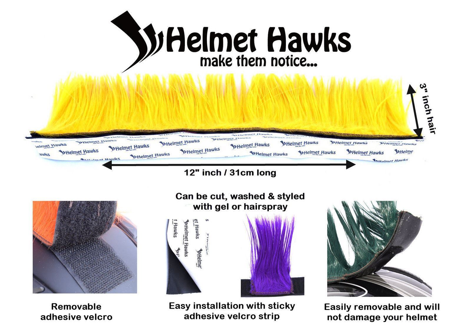 Helmet Hawks &trade; Mohawk Florest Green Motorcycle Bike BMX Helmet Mohawks