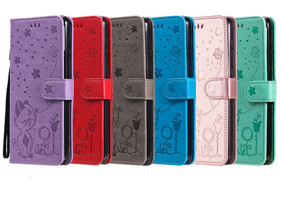 Für Motorola G7 G8 Plus P40 Katzenmuster PU-Leder Flip Wallet Case Handyhülle