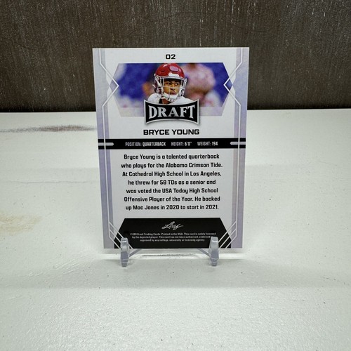 2022 Leaf Draft Blue Bryce Young (RC) - Alabama Crimson Tide #02 - Picture 2 of 2