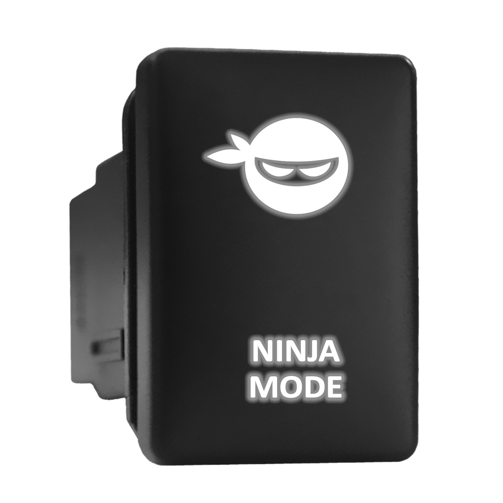 Ninja Mode White LED Backlit Switch Short Push Button 1.28x0.87 for Toyota