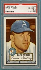 1952 Topps Dave Philley #226 PSA 6.5! Red Back! Athletics!