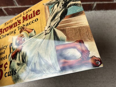 12” Brown's Mule Chewing Tobacco Heavy Metal Vintage Style Steel Chew Sign 