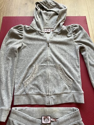 新品タグ付【Juicy Couture】 グレー スウェット上下セット Mサイズ Juicy Couture Tracksuit Set Small/Petite Rhinestones Hoodie Wide