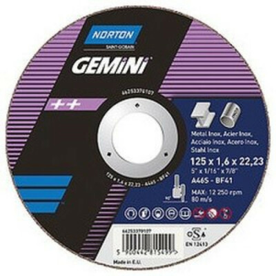 SCHLEIFSCHEIBEN SCHNITT ENTGRAT NORTON GEMINI EISEN-METALL-INOX Konv. 10 Stk.