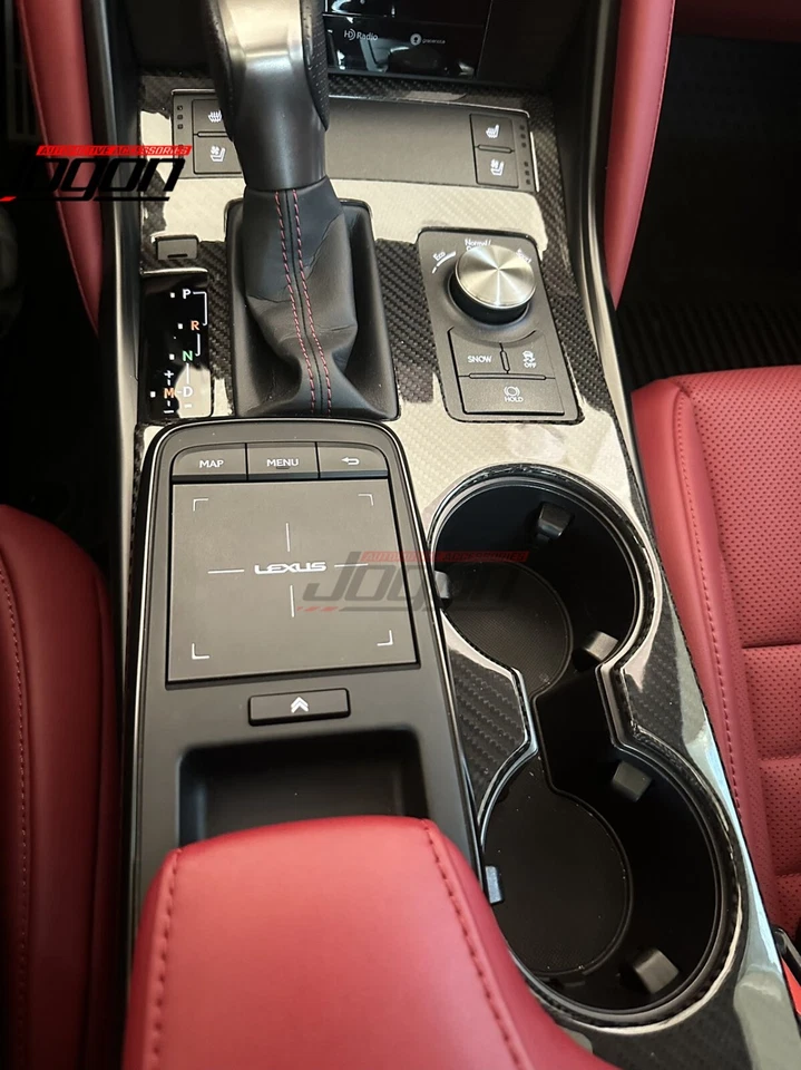 For Lexus RC300 350 RC F SPORT AWD 2021-2024 Carbon Console Gear Shift Cup Panel - Image 3 of 4
