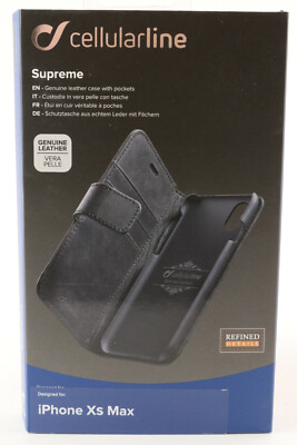 Für iPhone XS Max X Plus Etui Case Cellularline Supreme Leder Schutz Hülle 119