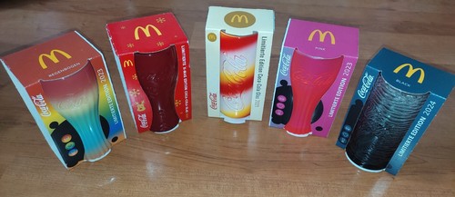 Confezione 5 bicchieri Mcdonald's dal 2021, 2023 e 2024 rosa arcobaleno nuovi imballo originale - Foto 4 di 5