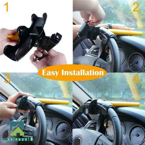 Cerradura de volante giratoria universal antirrobo para coche mejora la seguridad del coche - Imagen 9 de 9