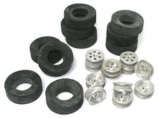 5pr TRADESHIP 1/24 1/32 Slot Car 5/40 ALUMINUM WHEEL DIAMOND TREAD AL-5 TIRES