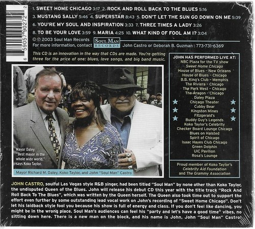 JOHN CASTRO ~ SESSIONS WITH THE LEGENDS KOKO TAYLOR +~CD 2003 SOUL MAN BRAND NEW - Picture 2 of 2