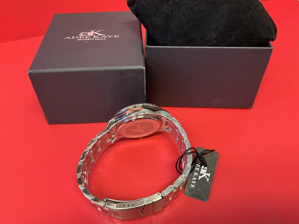 NEW-ADEE KAYE Beverly Hills Black Face with Stainless Steel Band Model #AK3535 - Image 3 of 4