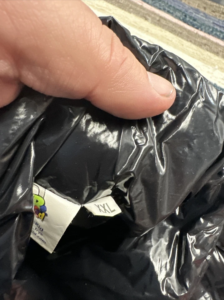 SUPER RARE Secure The Kid Patent Faux Leather Puffer Jacket Full Zip Men 2XL XXL - Image 4 of 4