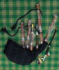 CC Scottish Great Highland cornamuse legno di rosa set completo/gaita/cornamusa/sagpipe