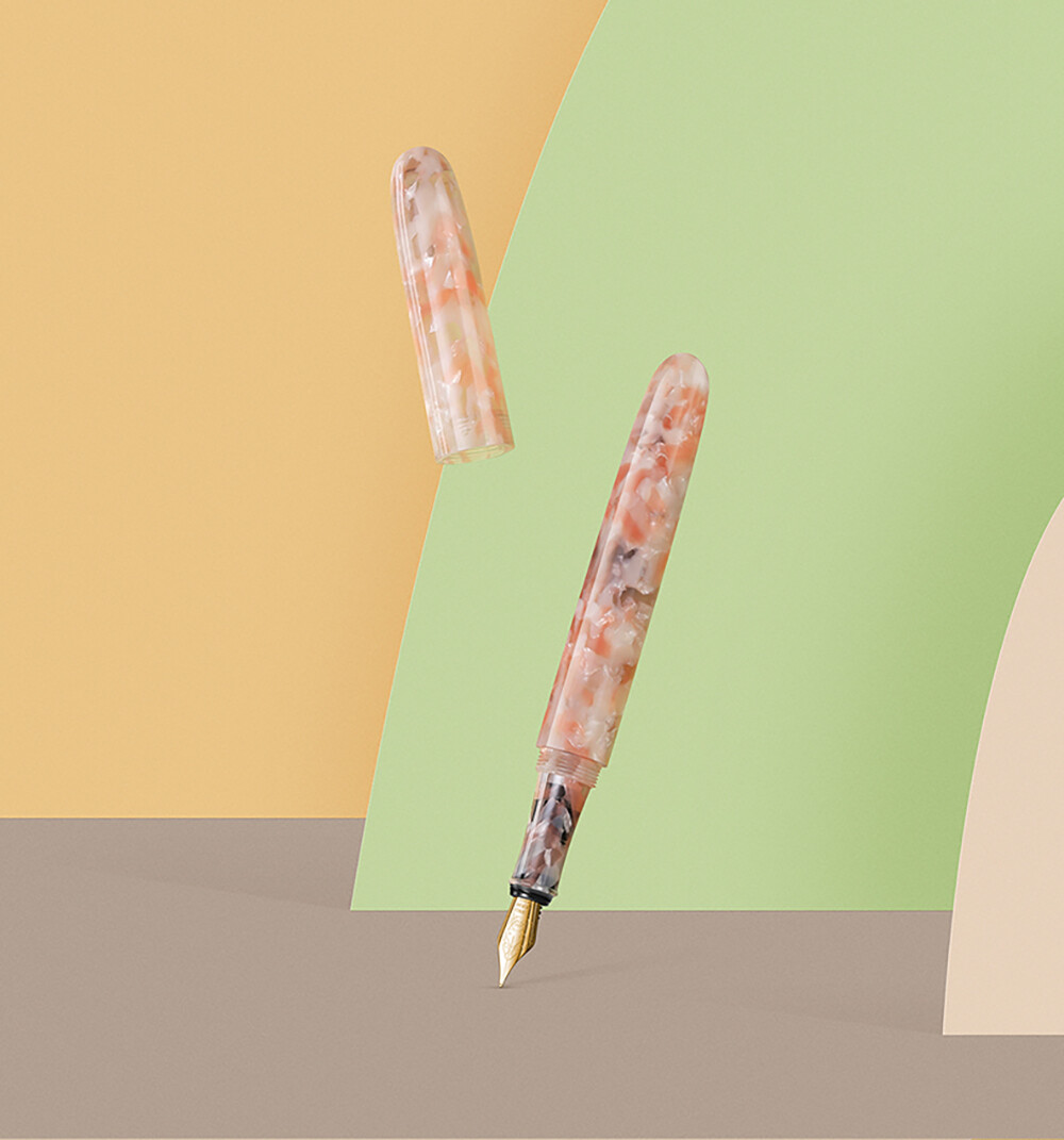 LIY Pink Resin Fountain Pen, Schmidt EF/ F Nib Beautiful Ink Pen