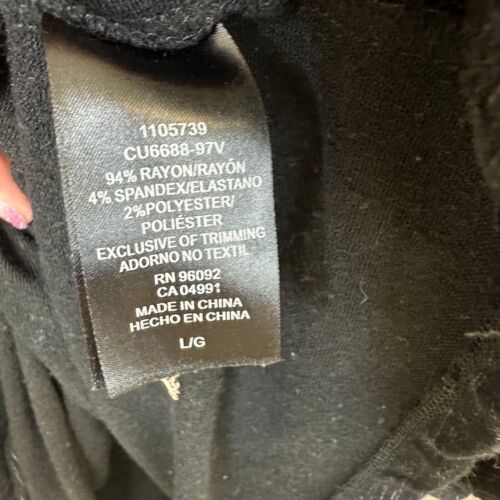 Hilary Radley Dress Womens Large Black Grey Heathered 3/4 Sleeve T-Shirt A-Line - Picture 3 of 9