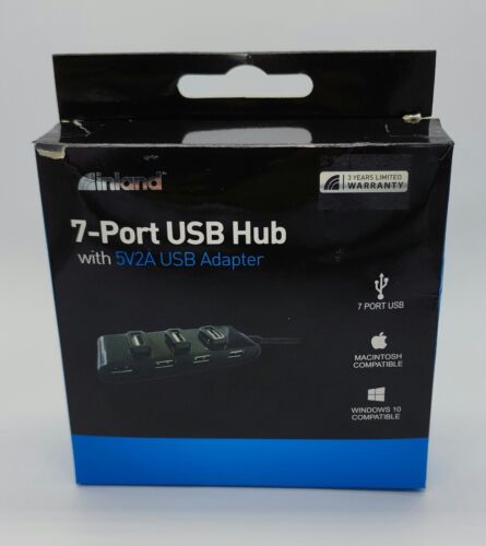 Inland 7-Port Powered USB Hub - Micro Center - Afbeelding 1 van 3
