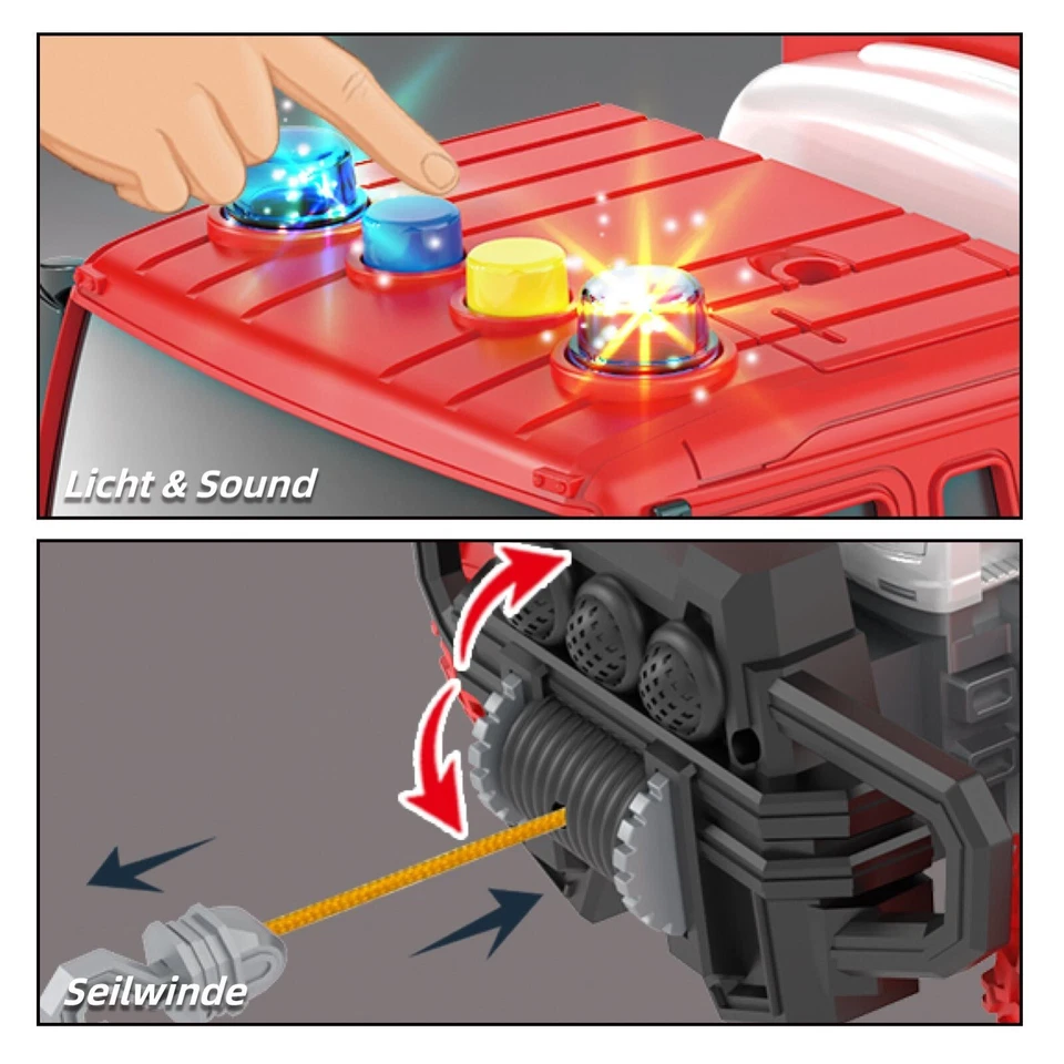 Spielzeug-Feuerwehr Feuerwehrauto Feuerwehr Spielzeug ab 2 3 4 Jahre, mit Wasser - Bild 4 von 4